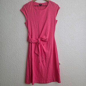 Talbots Pink Dress Slub Knit Tie Front Womens Size Medium New With Tags